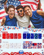 Goldwise 1578Pcs 4th of July Red White Blue Beads Bracelet Making Kit with Clay Seed Plastic Pony Pearl Beads, Patriotic USA Flag Star Beads, Metal Charms Earrings for Jewelry Making - size: 4th of July