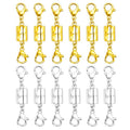 Double Lobster Clasp Magnetic Necklace Clasps and Closures 14K Gold and Silver Magnetic Jewelry Clasps Converters for Bracelet Necklaces Extender - color: 12Pcs | 6Gold & 6Silver