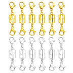 Double Lobster Clasp Magnetic Necklace Clasps and Closures 14K Gold and Silver Magnetic Jewelry Clasps Converters for Bracelet Necklaces Extender - color: 12Pcs | 6Gold & 6Silver