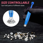Piercing Ball Grabber Tool,4-Claw Stainless Steel Jeweler Pick Up Tools,Septum Ball Screw Tool for Piercing Changing/Removal/Holder,Earring Pearl Grabber for Jewelry/Electronic Components - color: 1pc Pink, 1pc Blue