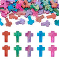 50 Pcs Shell Cross Beads Natural Freshwater Shell Beads Colorful Crucifix Spacer Bead Easter Charms for DIY Necklace Bracelet Earring Jewelry Making - color: Shell-Colorful