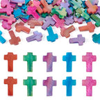 50 Pcs Shell Cross Beads Natural Freshwater Shell Beads Colorful Crucifix Spacer Bead Easter Charms for DIY Necklace Bracelet Earring Jewelry Making - color: Shell-Colorful