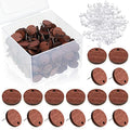 Bonuci 100 Pairs Wood Earring Findings Flat Earring Posts DIY Earring with Rubber Bullet Earring Backs Making Supplies Round Wooden Earring Pin Studs for Jewelry Earrings Making Women