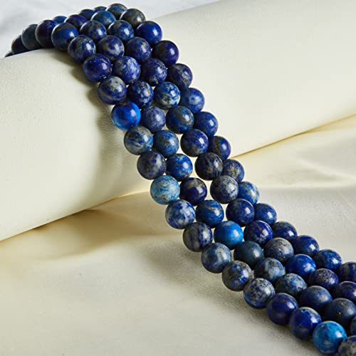 60pcs 6mm Natural Lapis Lazuli Beads Gemstone Beads Round Loose Beads for Jewelry Making - color: Lapis Lazuli, size: 6mm