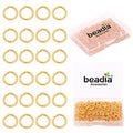 BEADIA 18K Gold Plated Jump Rings Non Tarnish 6mm 400pcs for Jewelry Making Findings - color: Gold, size: 0.7x6mm