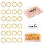 BEADIA 18K Gold Plated Jump Rings Non Tarnish 6mm 400pcs for Jewelry Making Findings - color: Gold, size: 0.7x6mm