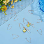 UNICRAFTALE About 50pcs Golden V-Shape Stainless Steel Earring Hooks Metal Ear Wires Drop Earring Hook with Horizontal Loop for Jewelry Making DIY Earrings Findings 25.5x15x0.8mm - size: 26mm Long