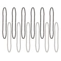 Party Beads - Small Round - size: 12-Pack, style: Black & Silver (12-Pack)