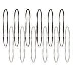 Party Beads - Small Round - size: 12-Pack, style: Black & Silver (12-Pack)