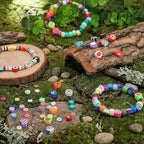 Yochus 1200pcs Clay Beads Bracelet Making Kit, 21Style Animal Butterfly Dog Fruit Flower Pony Candy Heart Star Rainbow Ball Space Sea Theme Letter Beads for Jewelry Making, Friendship Crafts Gifts