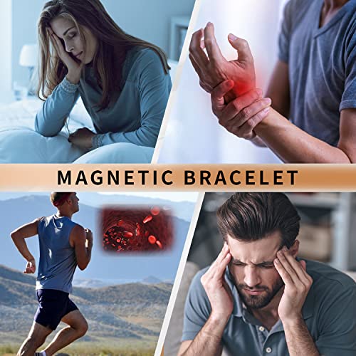BioMag Magnetic Bracelet for Women, Titanium Steel Wristband Brazaletes for Pain Relief Solid Pure Copper Jewelry Gift with Adjustable Tool - color: Black