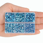4000pcs Mixed Size Hot Fix Round Crystals Gems Glass Stones Hotfix Flat Back Rhinestones (Aquamarine) - color: Aquamarine, size: 4000 Count (Pack of 1)