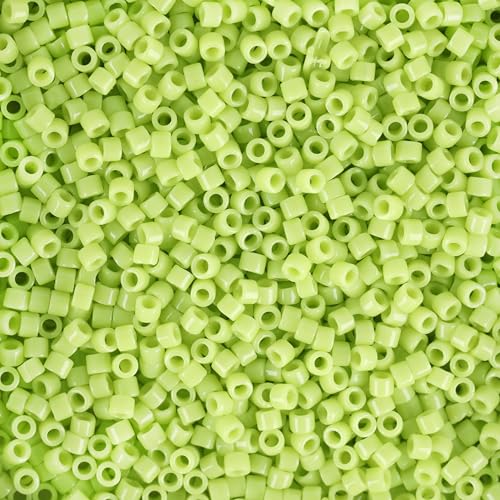 Miyuki Delica Seed Beads – Size 11/0 (1.6 mm), DB0733, Opaque Chartreuse, 7.2 g, Approx. 1440 Beads, Made in Japan - color: DB0733 - Opaque Chartreuse