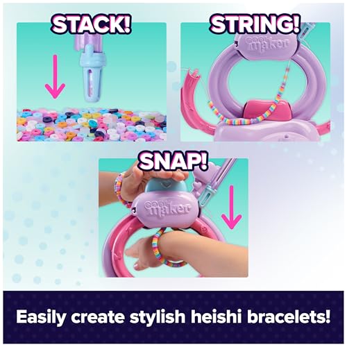 Cool Maker, Stack’d Heishi Studio Bracelet Making Kit with Easy Beading Pen & Over 1200 Beads for Bracelets, Makes 15, Arts and Crafts Kids Toys for Girls Ages 7 and up - style: Heishi Studio Bracelet Maker