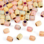 Cheriswelry 50Pcs Acrylic Barrel Beads Large Hole European Beads Aesthetic Bead Spacers 10.5x9.5mm for Necklace Bracelet Keychain Jewelry Making Dreadlock Hair Accessories Hole:6mm - color: Barrel-Mixed Color