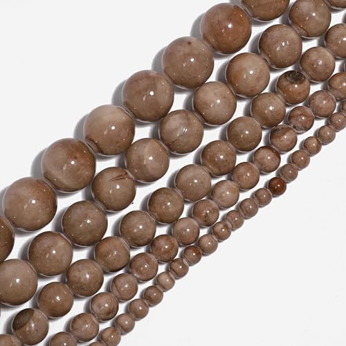 Stone Beads, 60pcs Brown Persian Agate, 6mm Round Loose Beads for Jewelry Making, Bracelets, with Bag, String & Card - color: Brown Persian Agate, size: 6mm