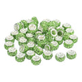uxcell 50Pcs European Large Hole Beads, Rhinestone Craft Bead Crystal Charm Spacer Beads for Pens Bracelet Making Necklace DIY Craft, Light Green - color: Light Green