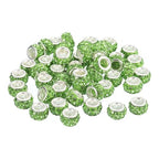 uxcell 50Pcs European Large Hole Beads, Rhinestone Craft Bead Crystal Charm Spacer Beads for Pens Bracelet Making Necklace DIY Craft, Light Green - color: Light Green
