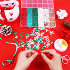 Wuollgess 3500 PCS Christmas Clay Beads Bracelet Making Kit, Polymer Heishi Beads for Jewelry Making, Letter Beads Friendship Bracelet Kit with Christmas Charms for Necklace Earring DIY - color: Christmas