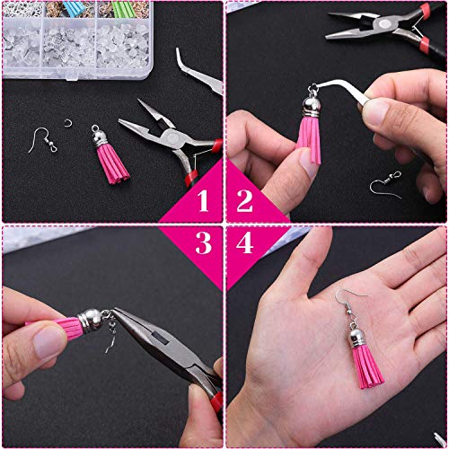 Anezus 1900 Pcs Earring Making Kit with Jewelry Hooks, Fish Hook Earrings, Backs, Jump Rings for Repair, Gifts