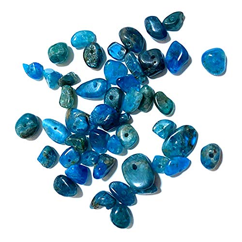 PLTbeads 5-8mm Natral Healing Gemstone Waist Bracelets Necklace Kit Irregular Stone DIY Crafts Design Jewelry Making 1 Strand per Bag Approxi 34 inch (Blue Apatite Chips) - color: Blue Apatite Chips