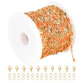 UMAOKANG 5 Meters Bulk Chain for Jewelry Making - Gold Plated Stainless Steel DIY Jewelry Supplies Findings - color: Gold-Orange