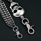 Layered Punk Pants Chain for Men Women, Gothic Hip Hop Jean Chain Wallet Chain Biker Trouser Chain, Goth Emo Fashion Keychain Accessories - color: 3L-Skull