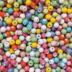 INSPIRELLE 180 Pieces Porcelain Beads Chinese Round Ceramic Beads 8mm for Handmade Jewelry Making Bracelets Necklace Making, Candy - color: Candy