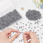 2000Pcs White Clay Beads Polymer Clay Spacer Beads Flat Beads 6mm Round Heishi Vinyl Beads for DIY Craft Gift Adults Bracelets Necklace Jewelry Making Earring Accessories (Gray) - color: Gray
