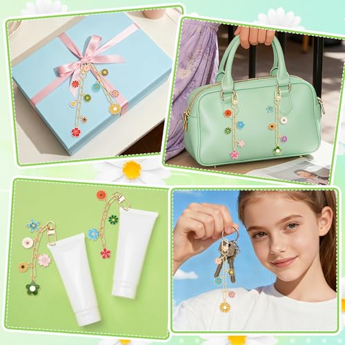 AUGSUN 189Pcs Keychain Making Kit, Charm Jewelry Chain Making Crafts Including 60 Charms 12 Keychain Clips Hooks 15 Extender Chains 100 Jump Ring and Jewelry Plier for Crafts (Flower) - style: Flower