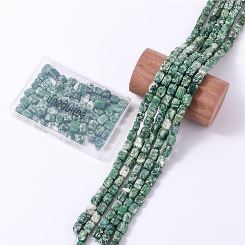 Natural Large African Jade Cube Stone Beads 8x11mm 38cm/str Loose Semi Gemstone Stone Square Beads for Making Bracelets Necklace - color: African Jade