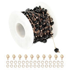 KYUNHOO 16.4 Feet Natural Stone Jewelry Chains Bulk Black Irregular Stones Chains for Necklace Anklet DIY Gold Plated Jewelry Making Supplies - color: Natural Stone-Black