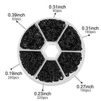 1000Pcs Black O Ring Connectors Metal Open Jump Rings Set 304 Stainless-Steel Jump Rings for Jewelry Making Connectors 4mm 5mm 6mm 7mm 8mm 10mm (Black)