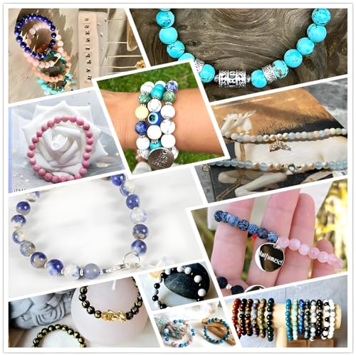 HAAMIIQII 6mm White Opalite Beads Round Gemstone Loose Beads for Jewelry Making 2 Strands (120-130pcs) - color: White Opalite, size: 6mm (120-130pcs)