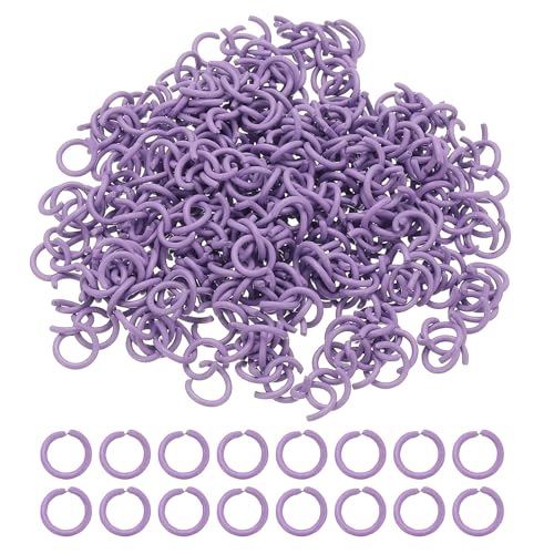 PATIKIL Open Jump Rings, 400 Pcs 8mm Round Ring Charm Loops Connector for Jewelry Making Supplies DIY Craft Keychains Necklaces Earrings, Purple - color: Purple, size: 8mm