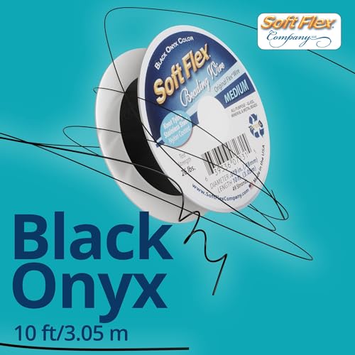 Soft Flex 49 Strand Beading Wire - Medium 0.19 Diameter - 10 Feet Nylon Design Wire - style: Black