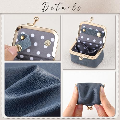 Zivyes Mini Jewelry Box Travel Small Coin Purse Organizer Case Genuine Leather Tiny Size (Light Blue) - color: Light Blue
