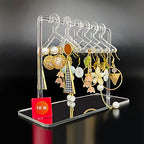 Earring Hanger Rack with 8 Mini Coat Hangers, Acrylic Earring Holder Display Stand, Ear Studs Hanging Earrings Organizer For Women Girls, Transparent - color: Transparent