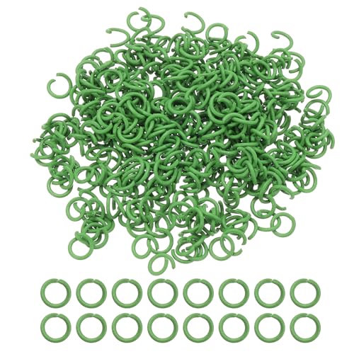 PATIKIL Open Jump Rings, 400 Pcs 6mm Round Ring Charm Loops Connector for Jewelry Making Supplies DIY Craft Keychains Necklaces Earrings, Green - color: Green, size: 6mm