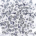 500Pcs Letter Pony Beads G 6X6mm Individual White Acrylic Alphabet Beads for Friendship Jewelry Making - color: Square - G