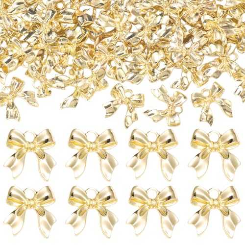 60 Pcs Alloy Gold Bow Bowknot Charms, Gold Bow Tie Pendant Charms Bulk for Jewelry, Bowknot Pendants Earring Charm Necklace Bracelets DIY Crafts Supplies - color: Set-2