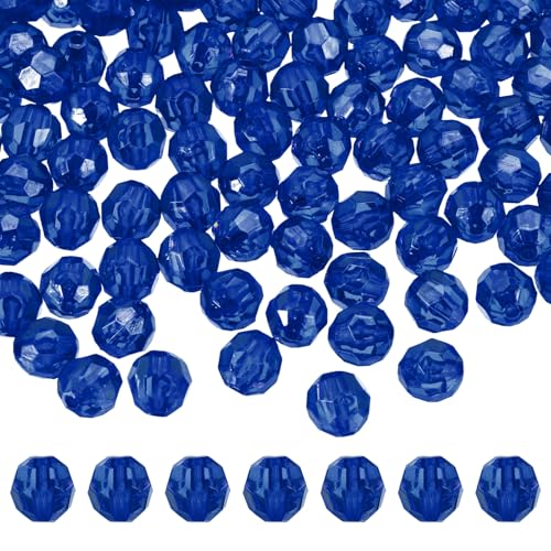 MECCANIXITY 400pcs Czech Faceted Bicone Beads 8mm Glass Spacer Bead Bulk for Jewelry Making & DIY Craft, Bright Blue - color: Bright Blue