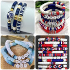 3500pcs Blue Clay Beads for Bracelets Making 6mm Heishi Beads Polymer Flat Round Disc Clay for Jewelry Making Blue Bead Crafts - color: Blue