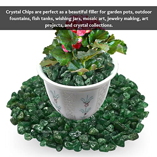 Green Aventurine Pre Drilled Crystal Crushed Chips Beads for Bracelets Making, DIY Handmade Natural Healing Crystals (25 Inch Strand) - color: Green Aventurine
