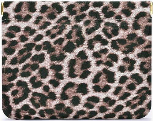 Leather Pocket Cosmetic Bag for Purse,Coin Purse Lipstick Cosmetic Accessories Organizer, Travel Kit Storage Pouch,Waterproof Portable No Zipper Self-closing (Leopard print) - color: Leopard print