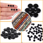 GEM-Inside 2x6mm Natural Polished Black Agate Stone Heishi Disc Rondelle Spacer Beads for Jewelry Making Full 15" Strand Energy Stone Healing Power Crystal - color: Black Agate