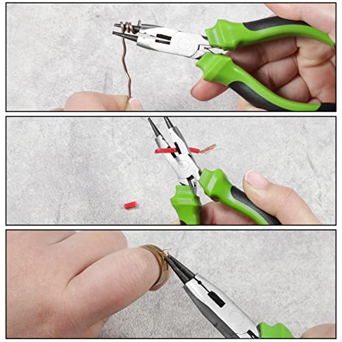 SPEEDWOX 5 Inch Round Nose Jewelry Pliers with Cutter, Mini Round Nose & Side Cutter Tools for Jewelry Making - style: Round Nose Pliers with Cutter