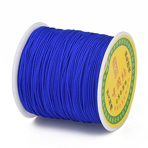 100 Yards 0.8mm Braided Nylon Crafting Thread Chinese Knotting Beading String Macrame Cord Rope for Necklace Bracelet Jewelry Craft Making, Blue - color: Blue, size: 0.8mm