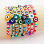 100pcs Colorful Evil Eye Polymer Clay 10mm Spacer Beads for Women Jewelry Making DIY Bracelet Necklace Hair Clip Accessories (Evil Eye) - color: Evil Eye