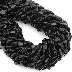 Natural Stone Beads 6-8mm Obsidian Oval Irregular Freeform Tumbled Loose Gemstone Beads for Jewelry Making 15 Inch Strand 50-55 Pcs - color: Obsidian-1 strand15”-approx. 55 beads